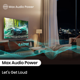 HS5100 remote control enables quick audio adjustments.