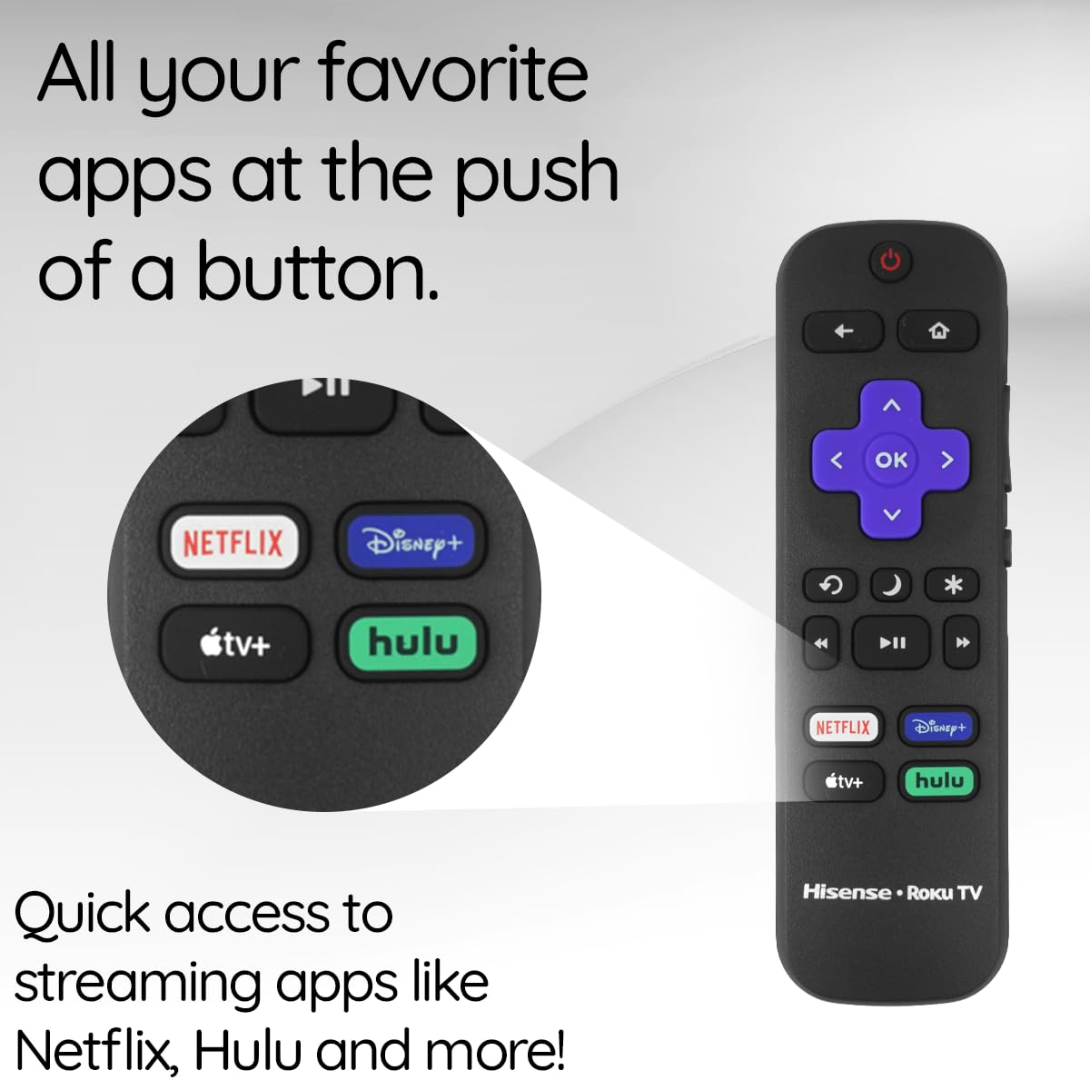 Hisense Roku TV IR remote back view shows solid build