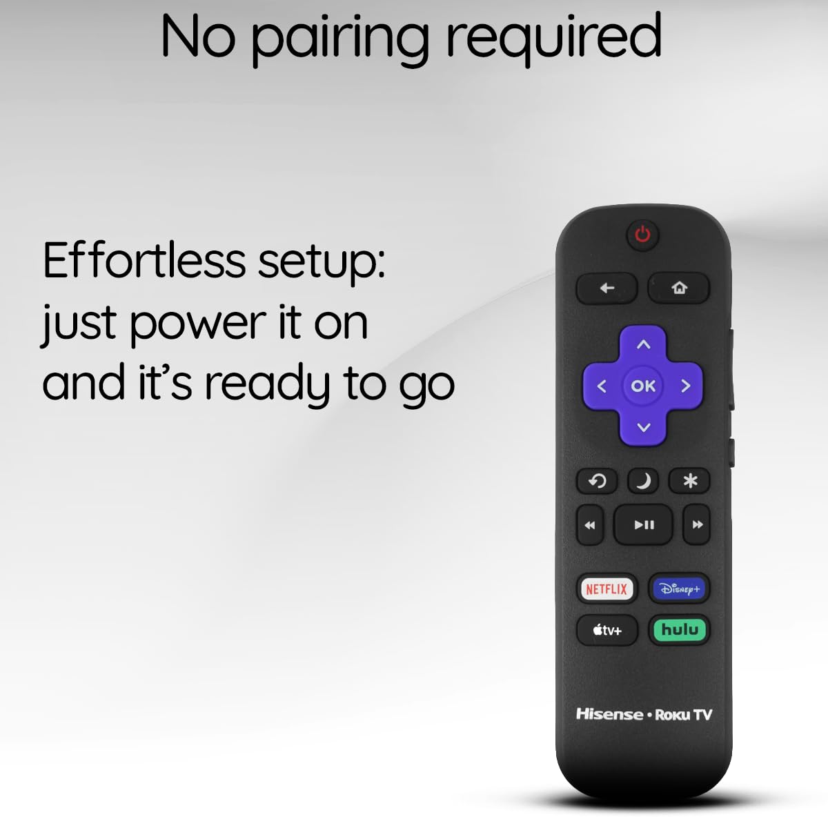 Hisense Roku TV IR remote battery compartment for fast replacements