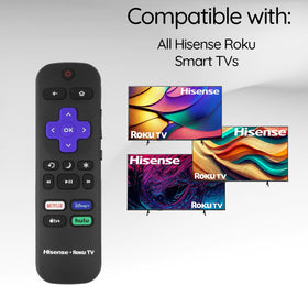 Hisense Roku TV IR remote travel-ready design fits in a pocket