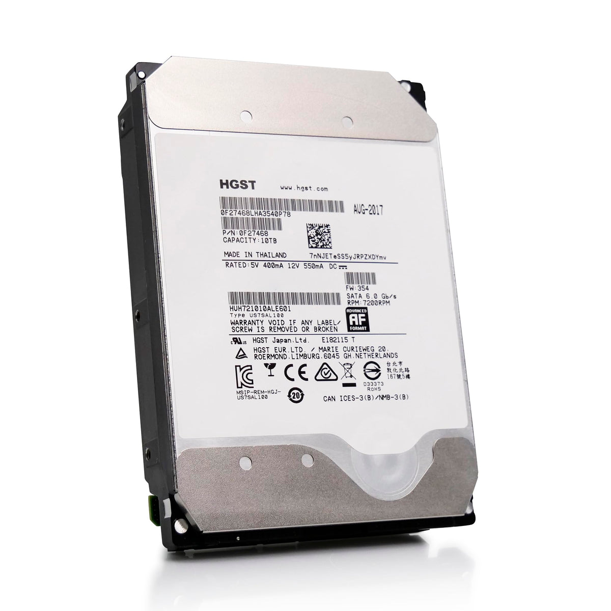 Hitachi Ultrastar DC HC510 10TB back ports and SATA interface.