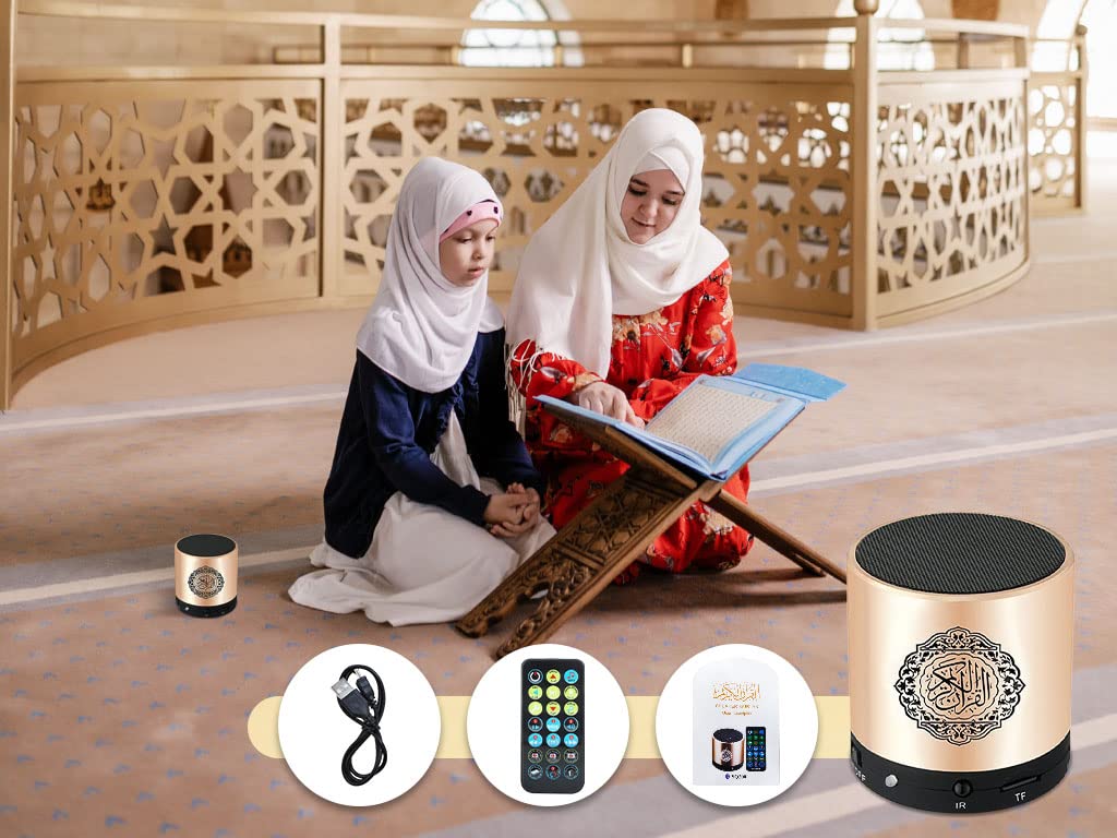 Hitopin Quran speaker in elegant gold color for premium look
