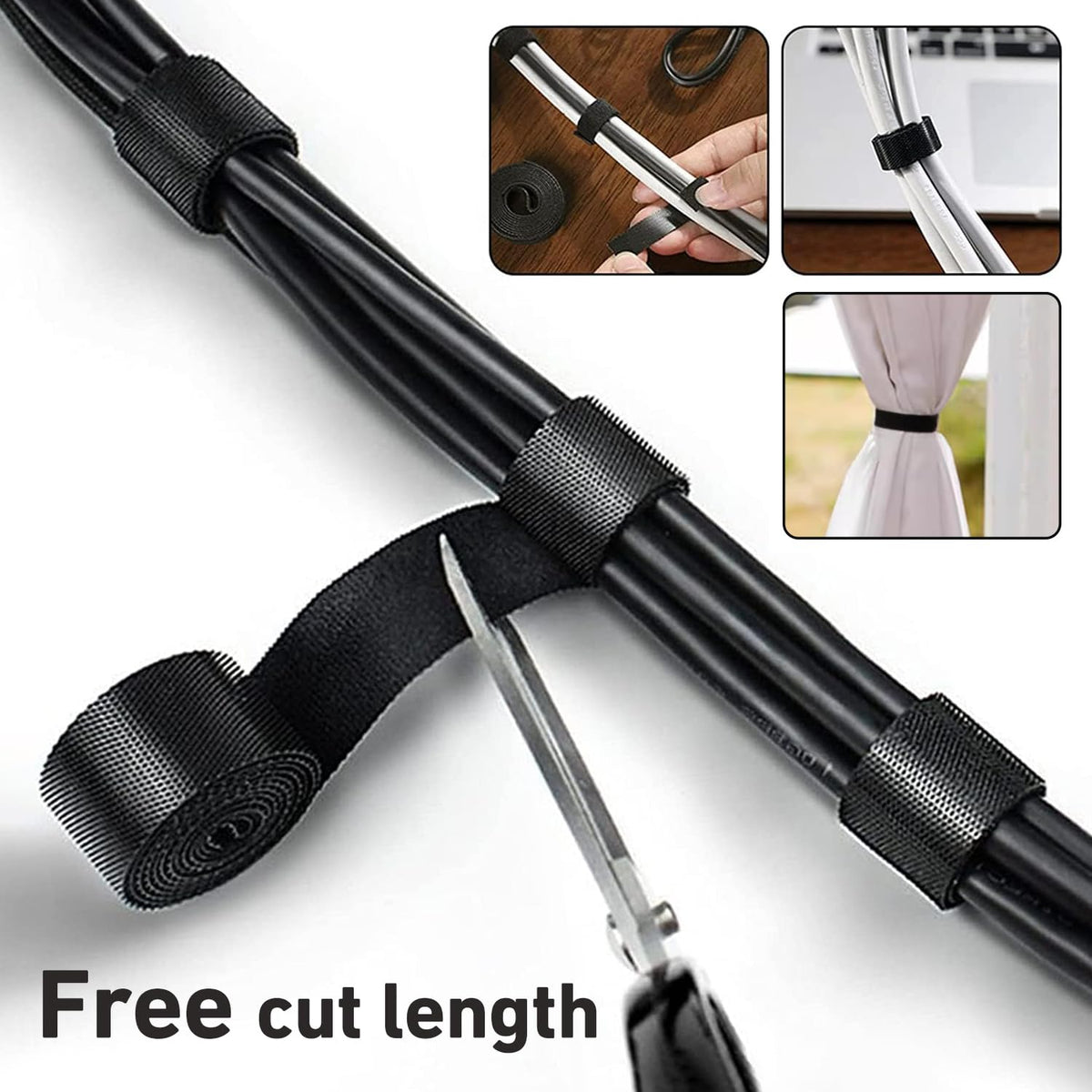 Hitotsu 82ft rolls laid out for organizing multiple cables