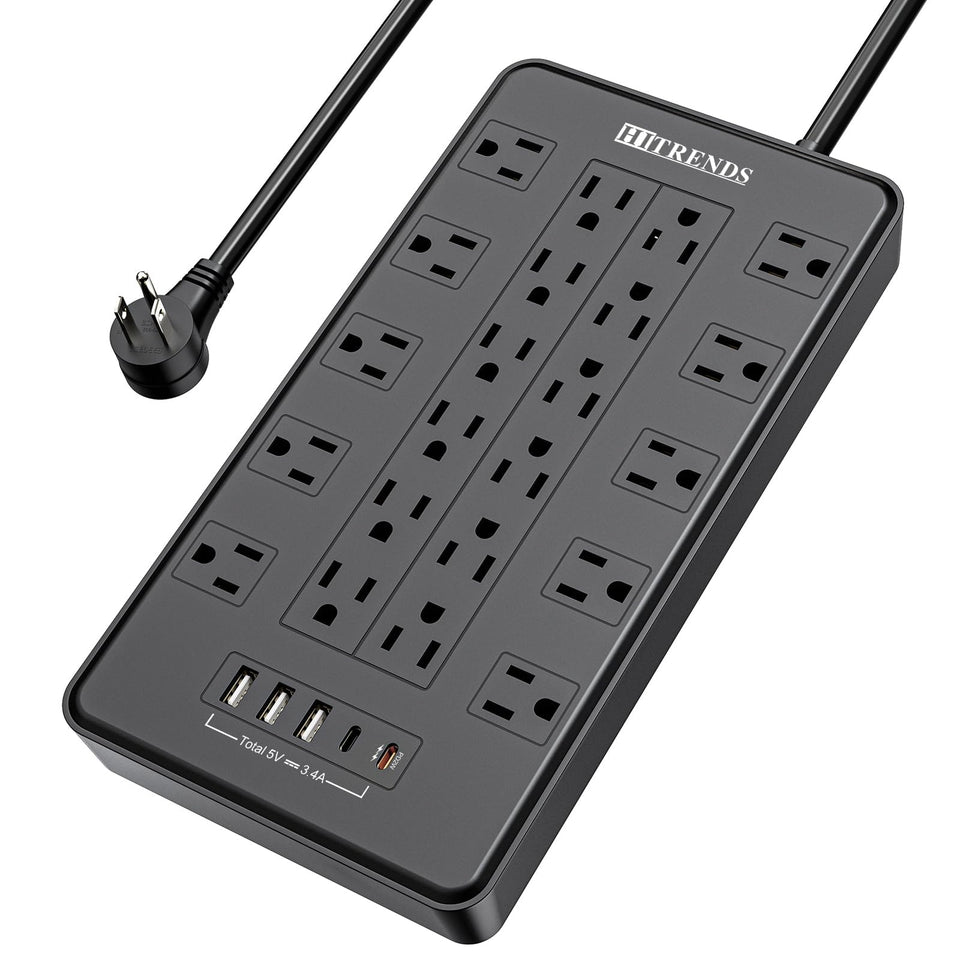 HITRENDS power strip with 22 outlets keeps your desk organized