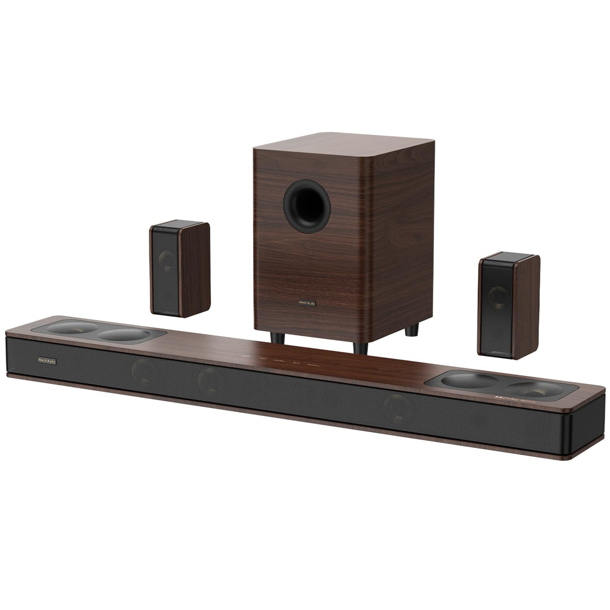 HiWill-Audio Flagship 5.3.4 soundbar front view for immersive Atmos soundstage.