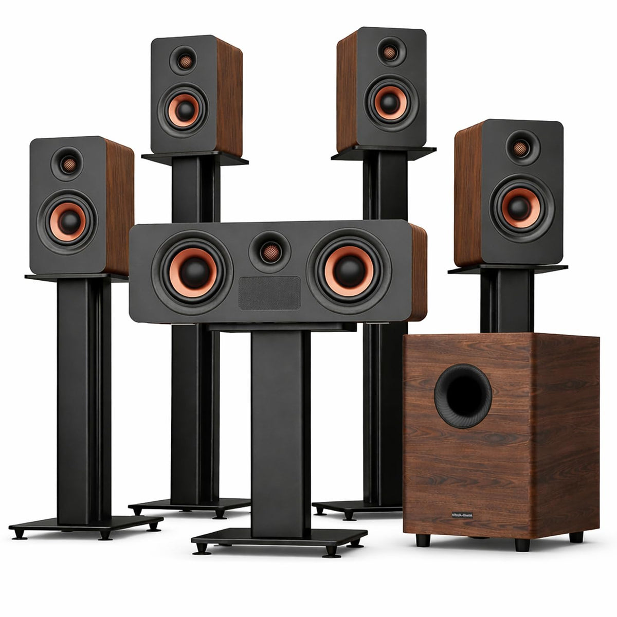 Hiwill-Audio M514 front panel view showing refined finish and clear channel separation.