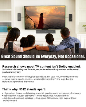 Hiwill-Audio N512 hybrid surround system with wireless rear speakers