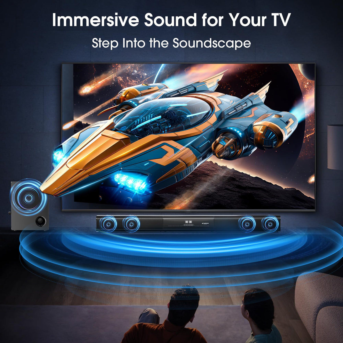 HIXICOPA wired subwoofer provides deep bass for home theater.