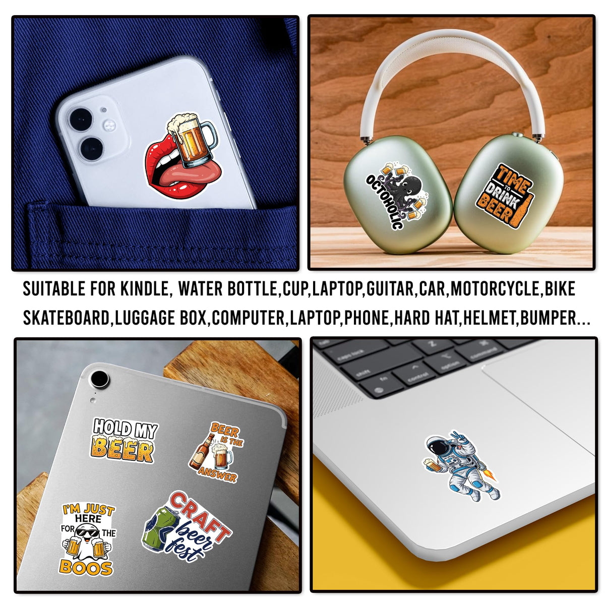 HIZILY beer stickers on a phone deliver quick, removable customization.