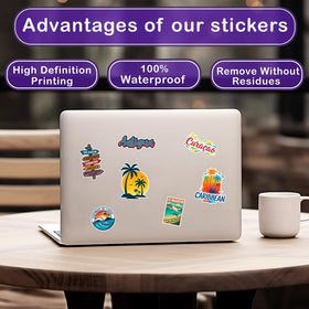 HIZILY Caribbean stickers applied to a laptop for personalized style.