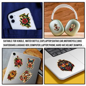 HIZILY multi-surface stickers on a laptop and case with easy-peel removal