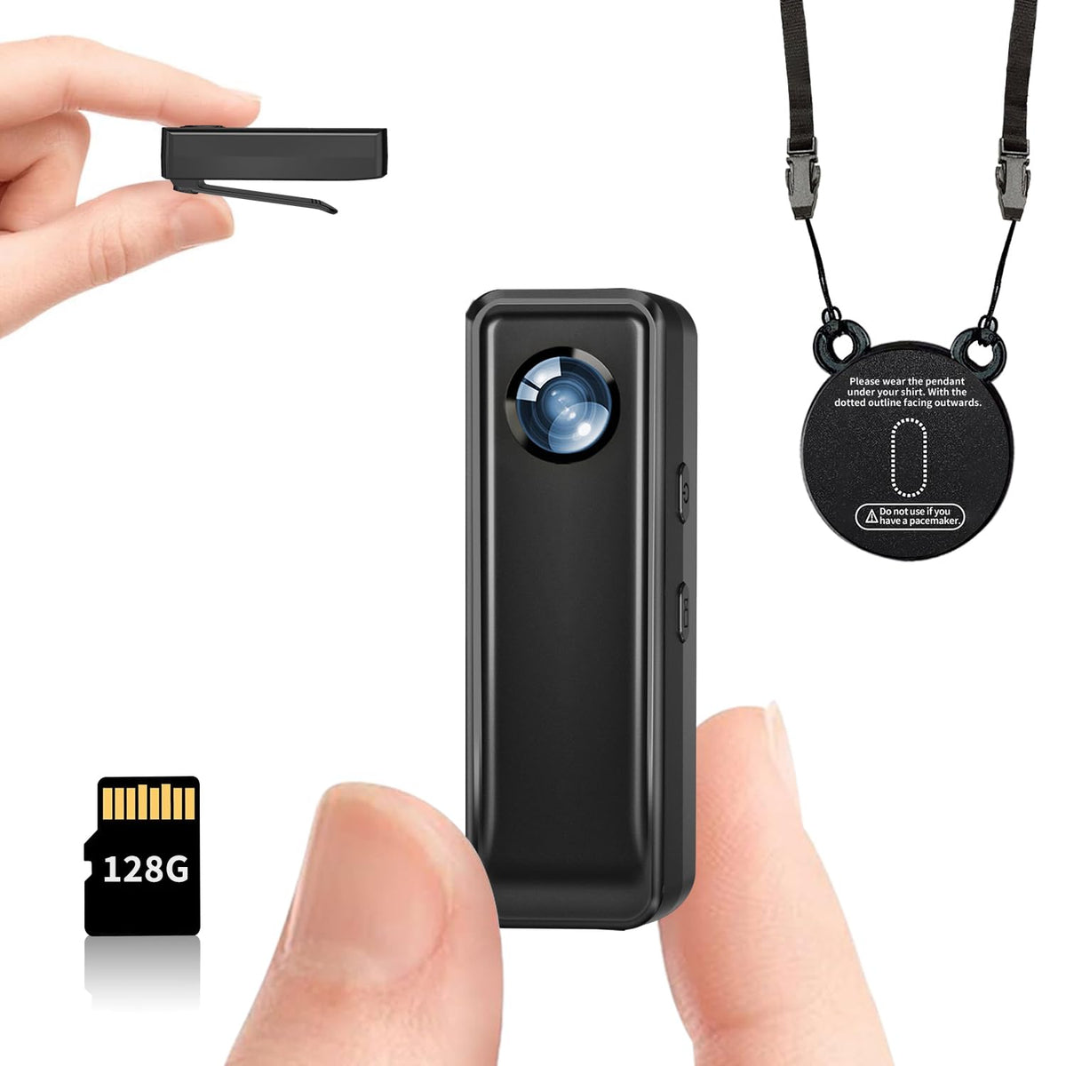 HJBDGS A100 front view showing compact 4K camera and controls for clear POV capture