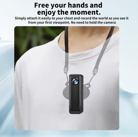 HJBDGS camera worn on chest with lanyard for discreet on-the-go recording benefit