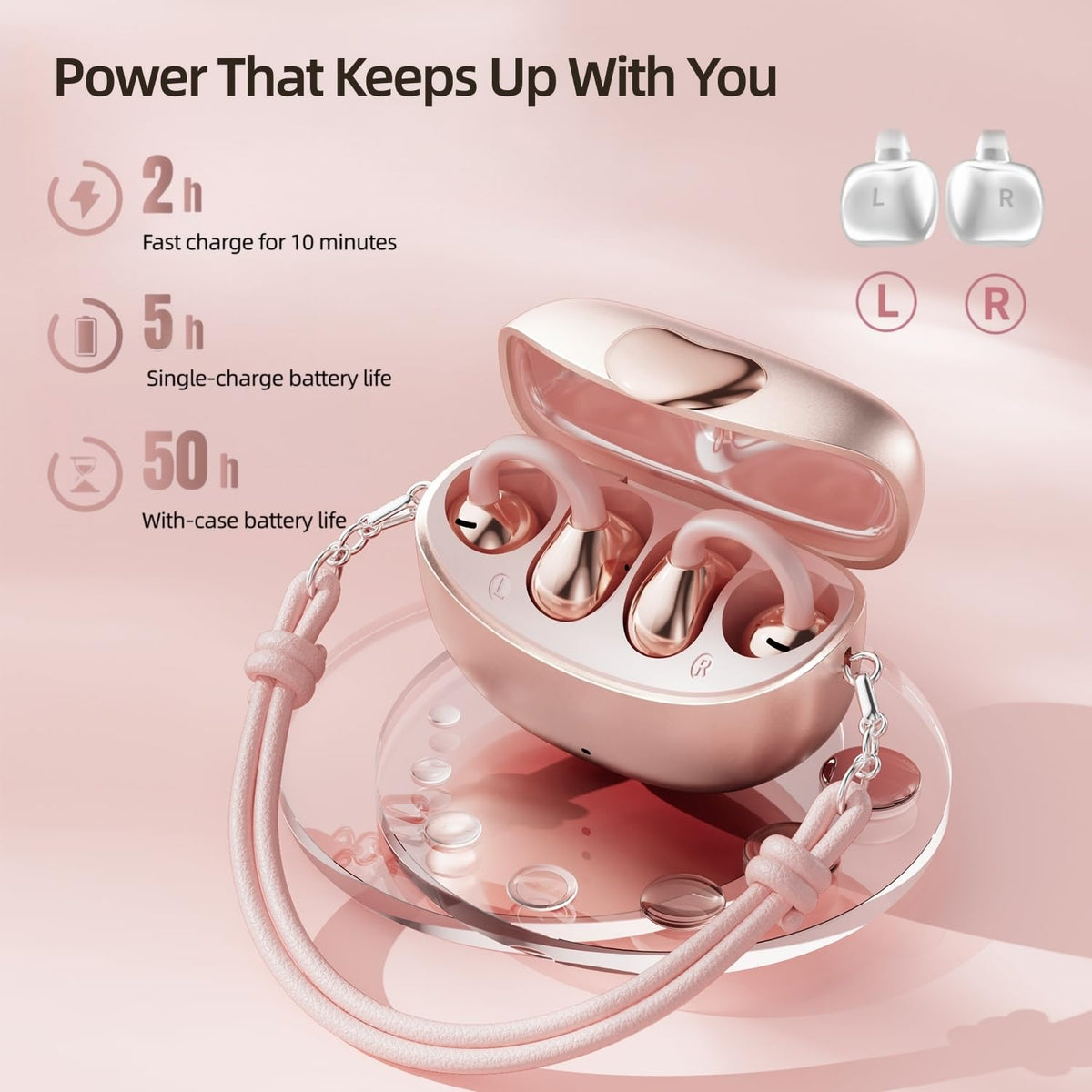 HJX IPX7 waterproof buds withstand sweat and rain.