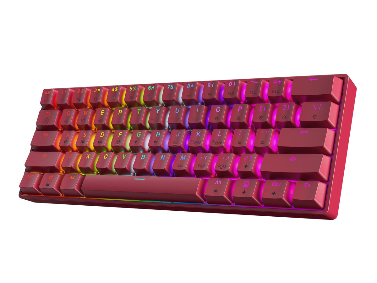 HK GAMING GK61 60% v3 pink US layout keyboard with vivid RGB illumination for gaming