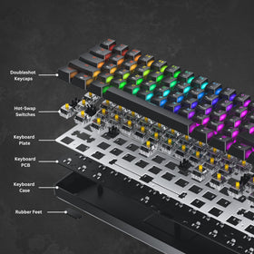 Pre-lubed stabilizers reduce rattle for smooth typing and gaming.