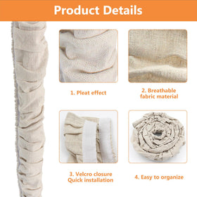 Hkoaodeo fabric pleat texture close-up highlighting linen look and soft finish
