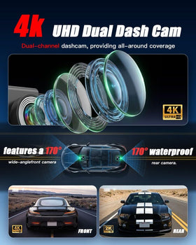 HKOIZNBL dashcam F1.8 aperture with 6-layer glass lens enhances night clarity.