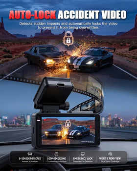 HKOIZNBL dashcam rear camera 170-degree view protects blind spots.