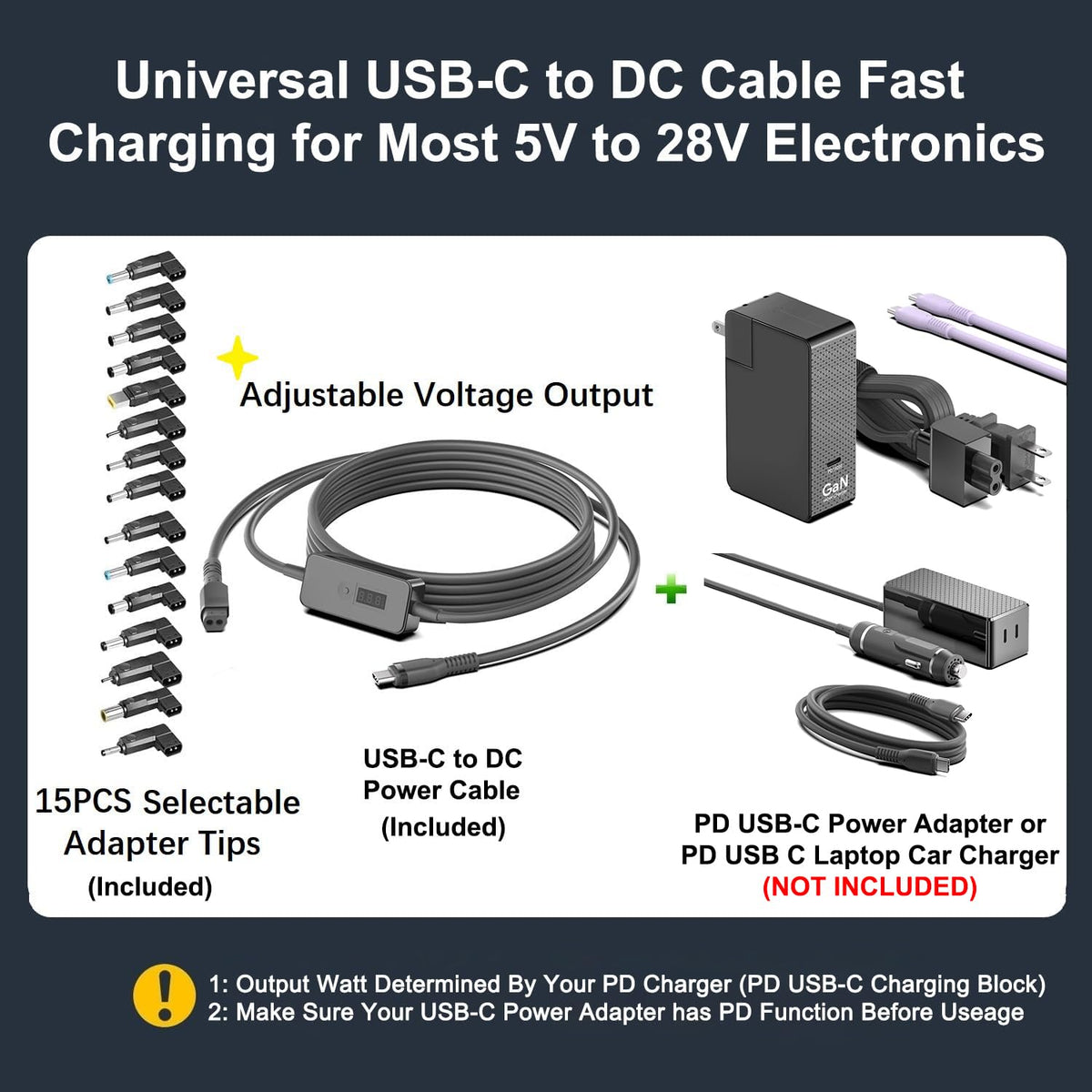 HKY 7-foot DC cable length eases connections in desks and beds.