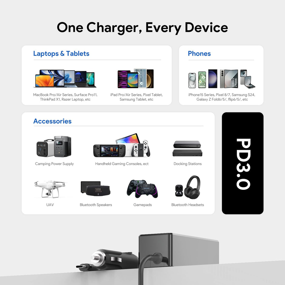 HKY PD100W compact design shown for travel and daily use.