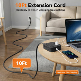 HLCZLUZ 3-side design prevents outlet clogging and accommodates larger adapters.