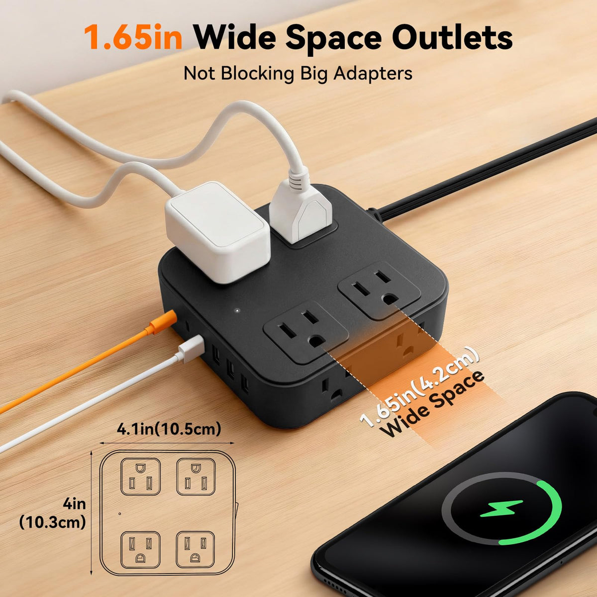 HLCZLUZ back mounting holes enable secure wall or desk installation.
