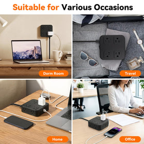 HLCZLUZ ideal for home, office or dorm use with versatile outlets.