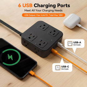 HLCZLUZ 900J surge protector safeguards electronics from power spikes.