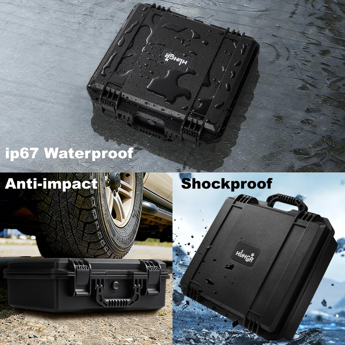 HLHGR Starlink Mini Case rugged shell resists impacts during travel.