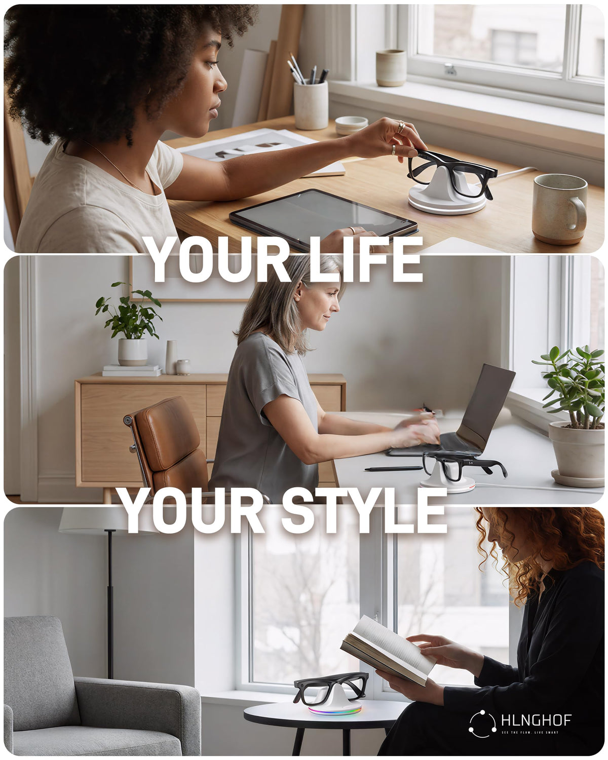 HLNGHOF Ray-Ban Dock Oakley HSTN on stand for reliable charging