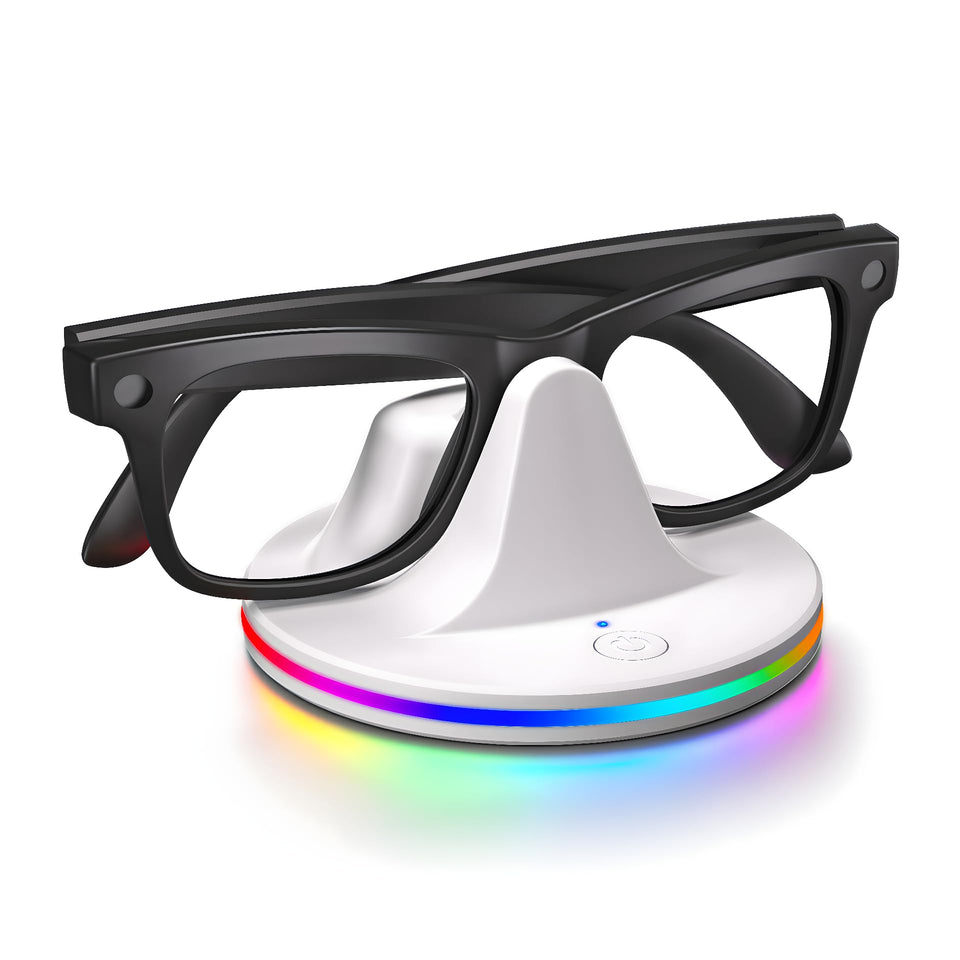 HLNGHOF Ray-Ban Dock RGB LED ring shows charge status on desk