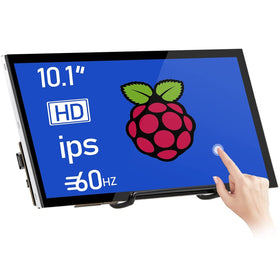 HMTECH 10.1 inch Raspberry Pi screen front view with vivid color and compact portability.