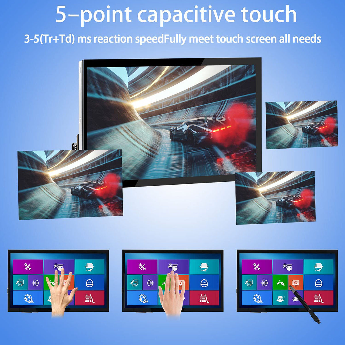 HMTECH Raspberry Pi screen side ports highlight easy connectivity and compact setup.