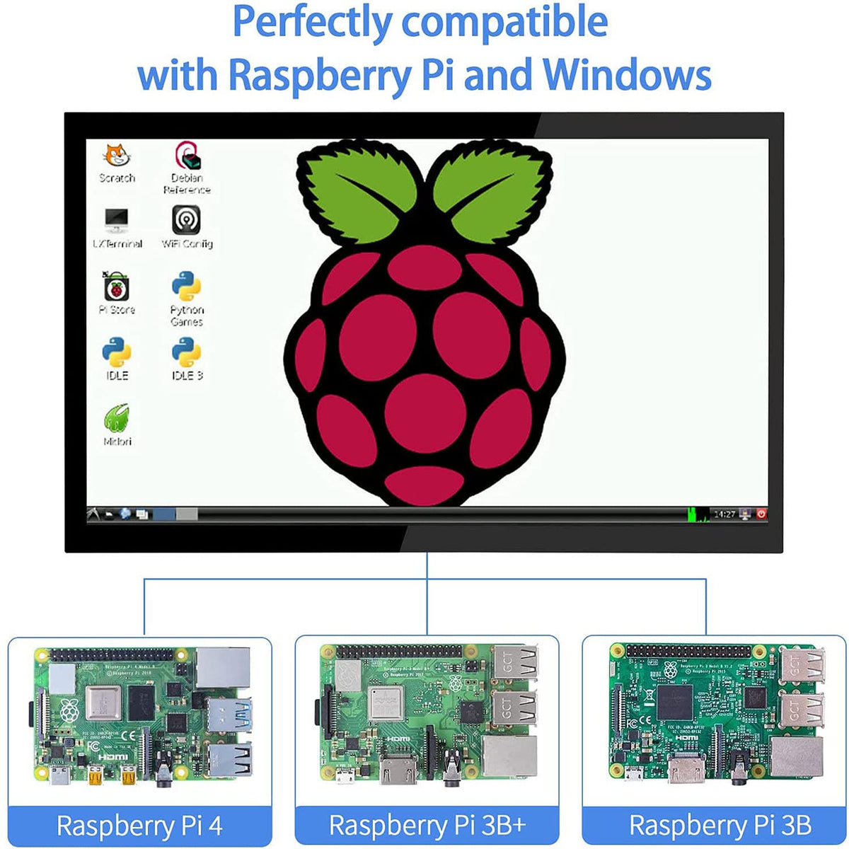 HMTECH Raspberry Pi in second-screen mode demonstration for multi-monitor productivity.