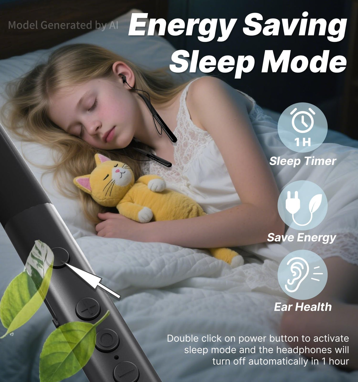 Hmusic HS88 earbuds tucked in pillow demonstrating side-sleeper comfort