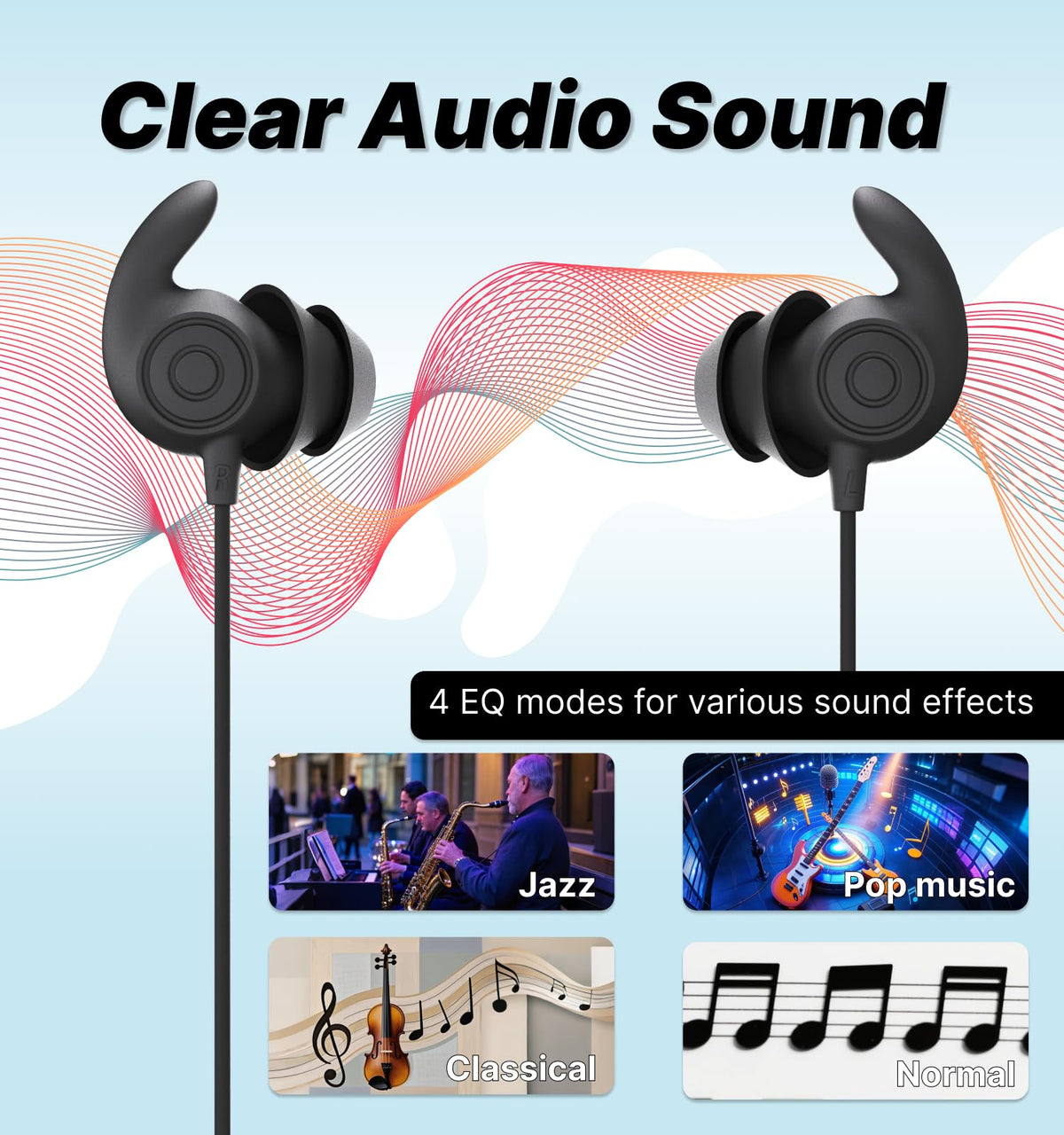 Hmusic HS88 inline remote and mic visible for hands-free calls and control