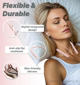 Hmusic HS88 silicone neckband detail with comfortable, skin-friendly finish