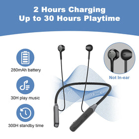 Hmusic neckband with Bluetooth 5.4 for fast pairing and stable range