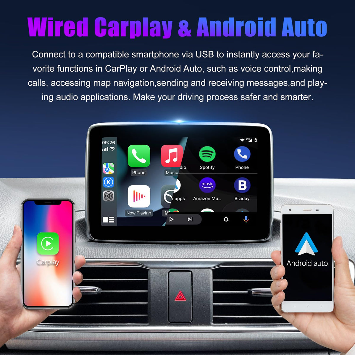 HMYC steering wheel controls remain usable for safer, uninterrupted operation.