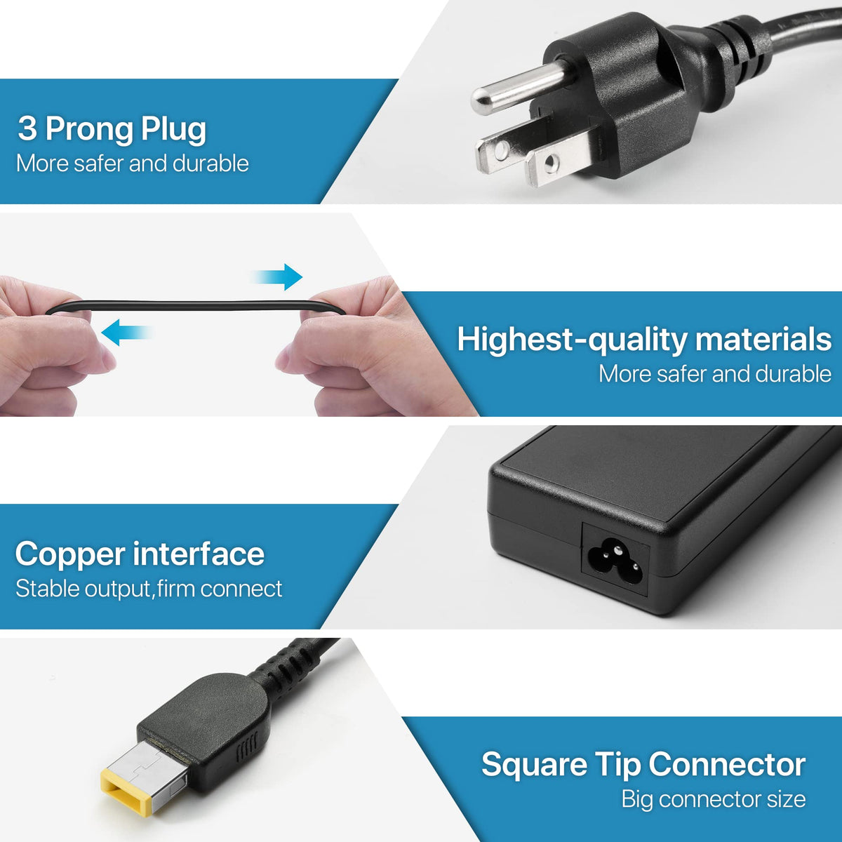 HNHTKJ 135W adapter showcases broad compatibility across ThinkPad and IdeaPad lines for versatility