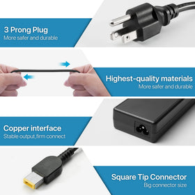 HNHTKJ 135W adapter showcases broad compatibility across ThinkPad and IdeaPad lines for versatility