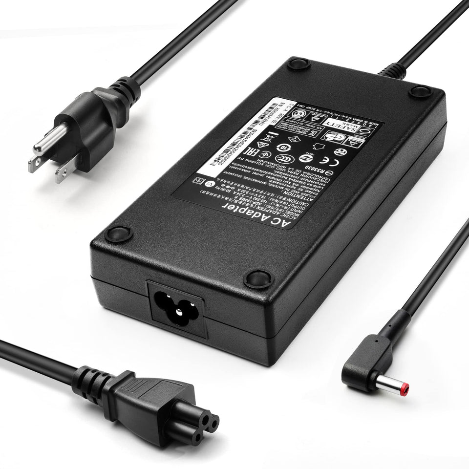 HNHTKJ 180W adapter front view showing compact design and port benefits