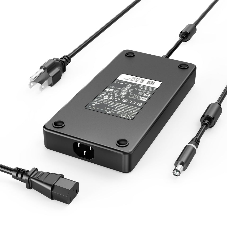 HNHTKJ 240W adapter front view showing connector and compact design for reliable charging