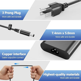 HNHTKJ 65W charger for Dell Latitude 5490 cable, supports fast, reliable charging