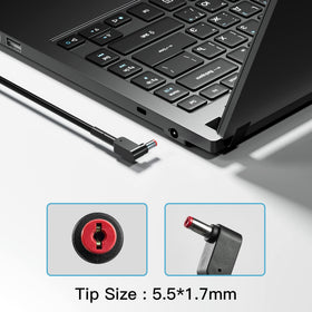 HNHTKJ charger connected to gaming laptop providing stable performance