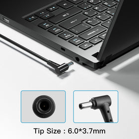 HNHTKJ plugged into an Asus ROG laptop providing steady gaming power