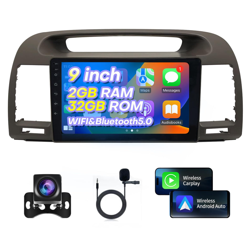 HNOPYHNT Camry 9-inch Android Auto display for seamless media and navigation.
