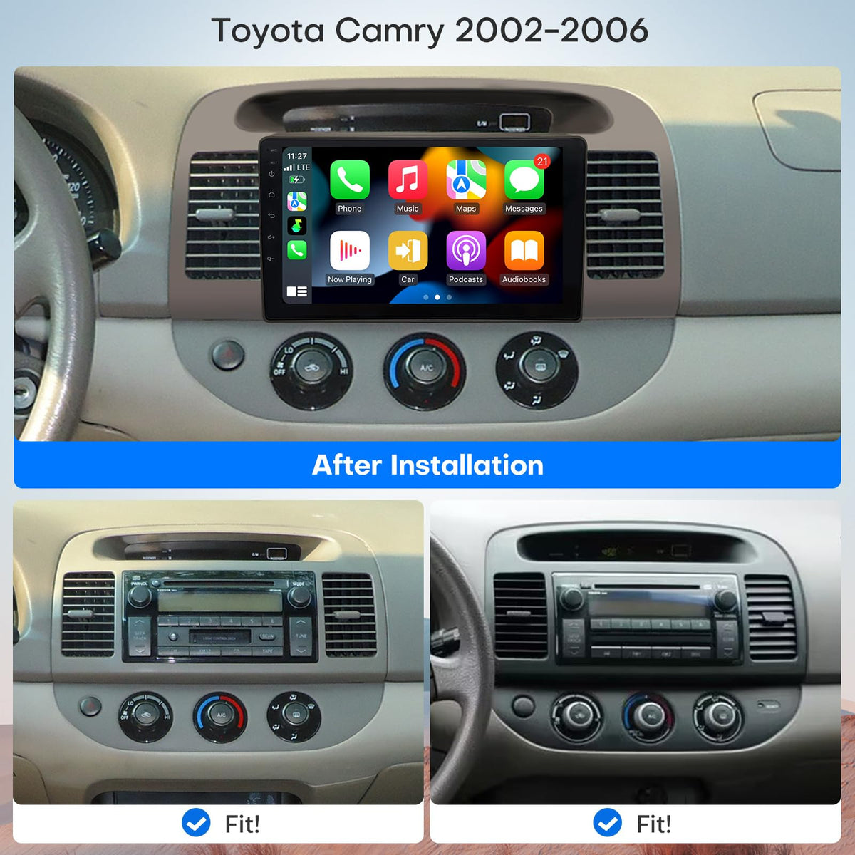 HNOPYHNT Camry wireless CarPlay setup for safer hands-free calls and music.