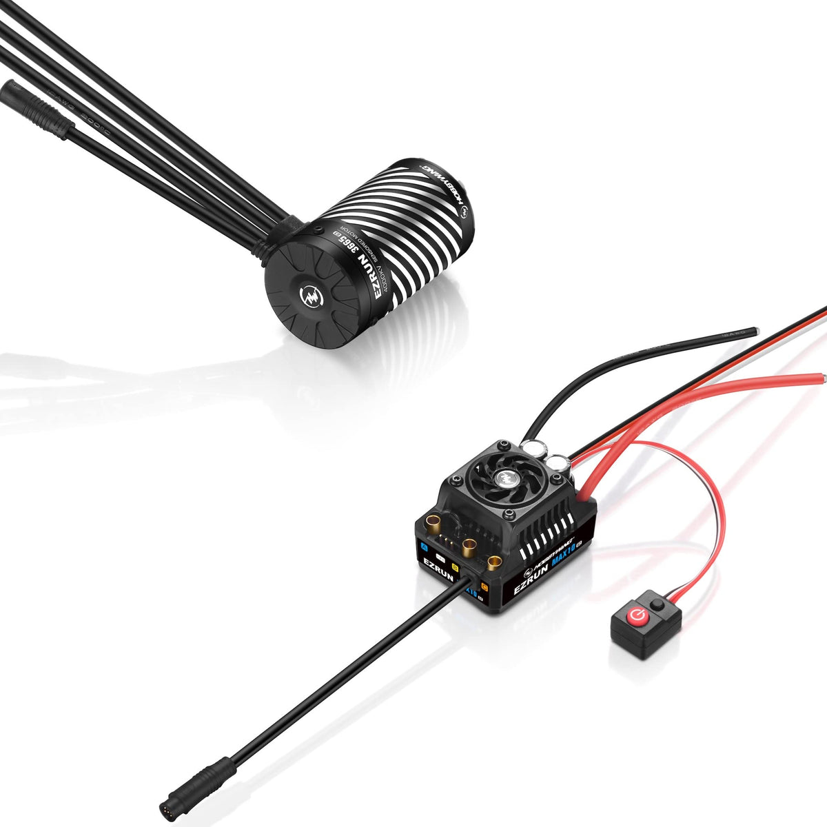 Hobbywing EZRUN Max10 OTA Bluetooth interface enables real-time data monitoring.